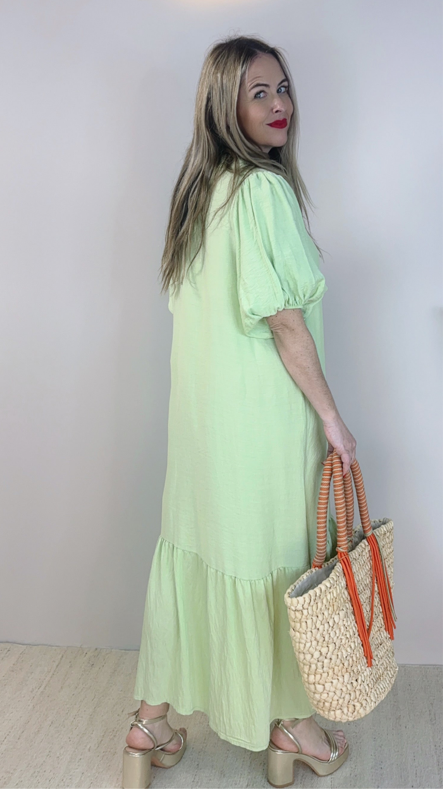 VESTIDO LARGO BOTONES