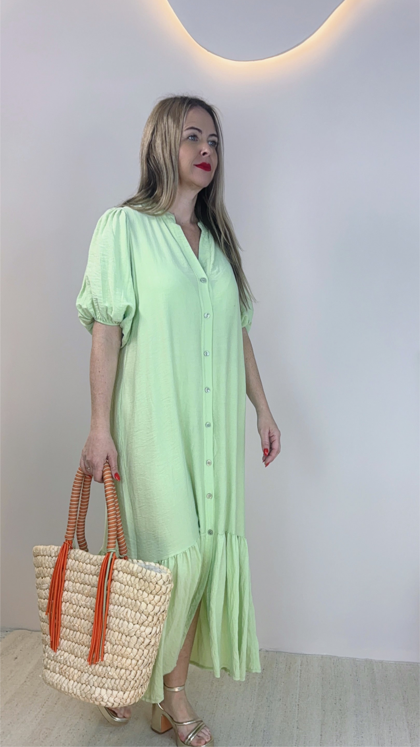 VESTIDO LARGO BOTONES
